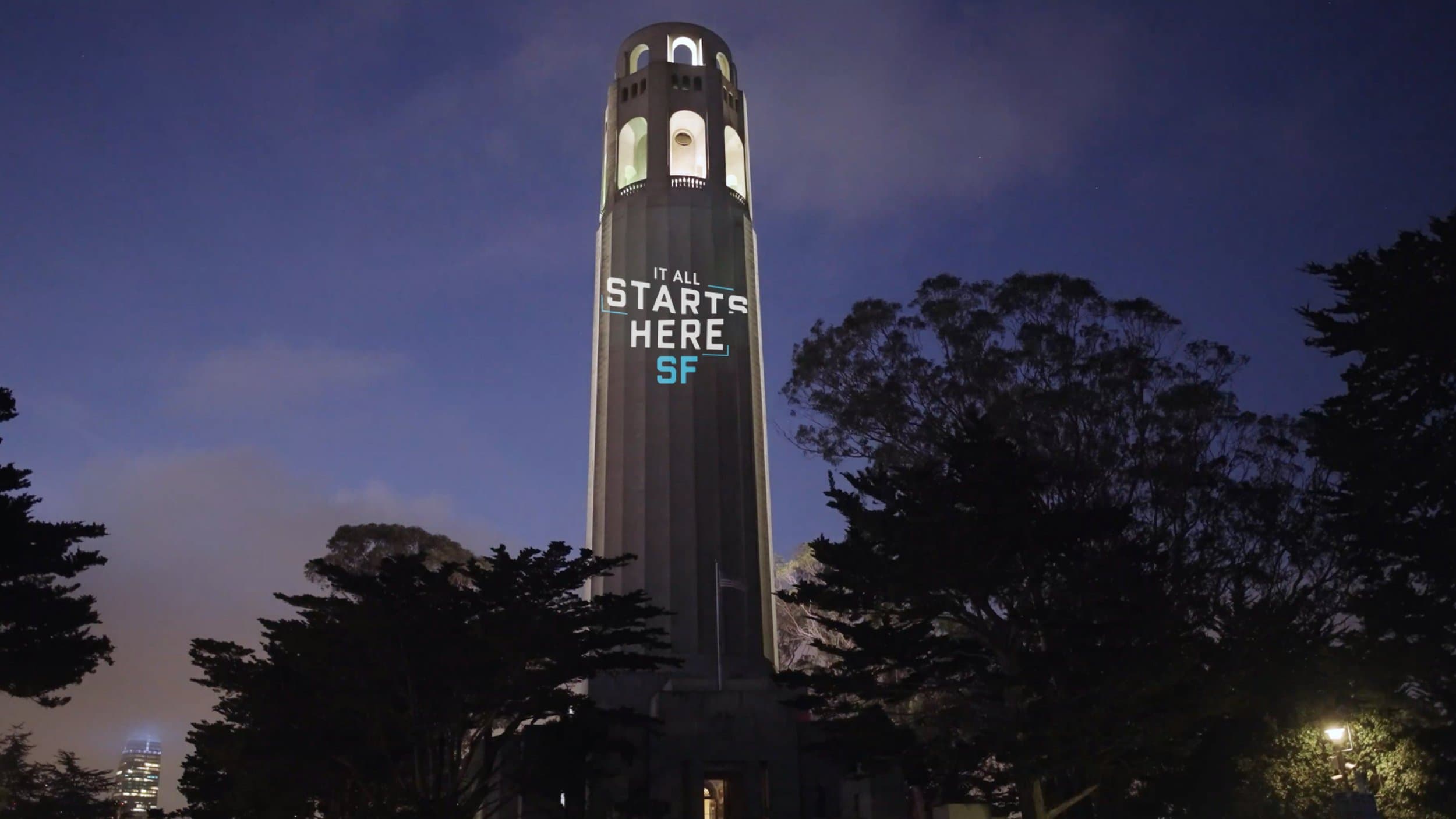 It All Starts Here - Coit Tower Projection
